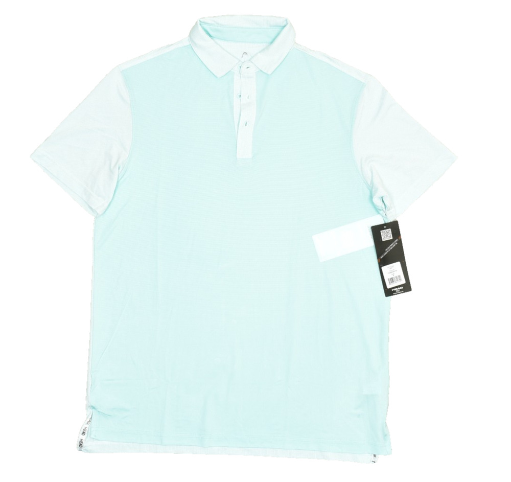 NEW HEAD GOLF Men's Regular Size M Ocean/White Polo Shirt